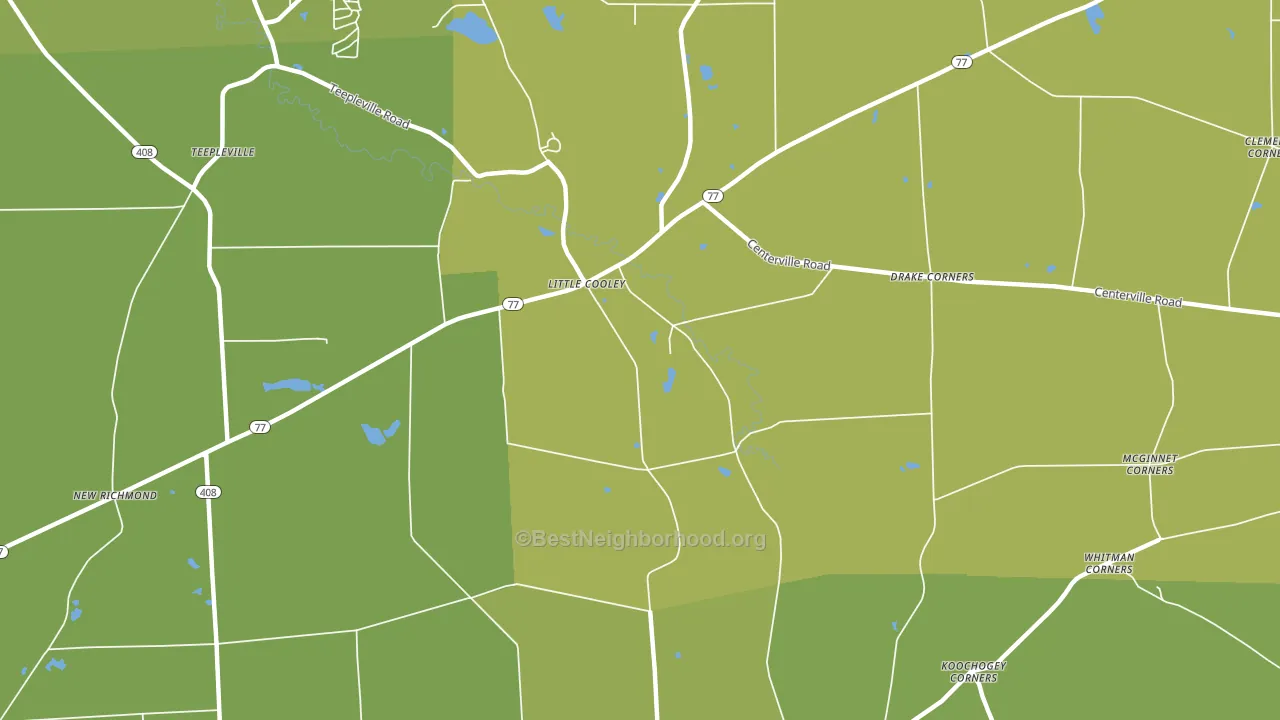 Little Cooley, PA block-group voter-turnout map