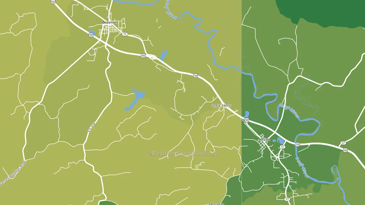 Little Creek, MS block-group voter-turnout map