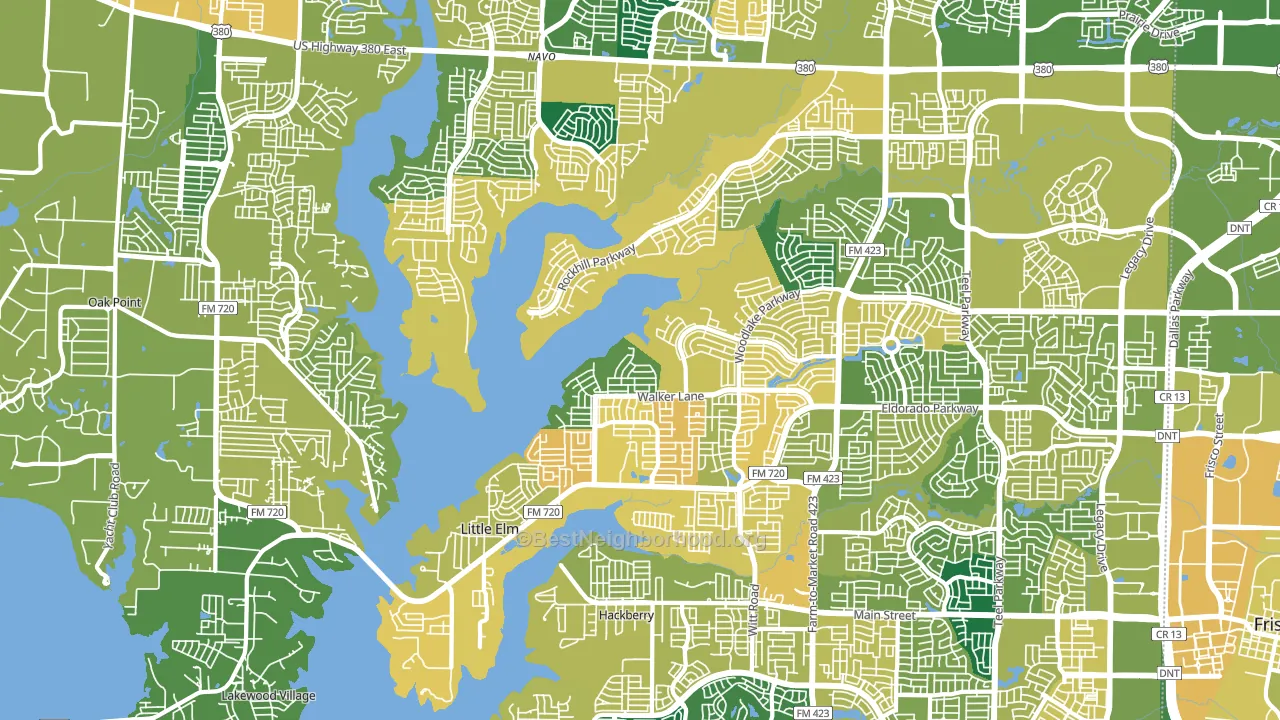 Little Elm, TX block-group voter-turnout map