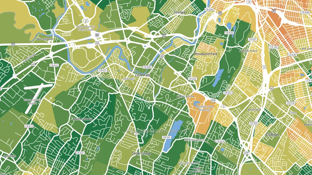 Little Falls, NJ block-group voter-turnout map