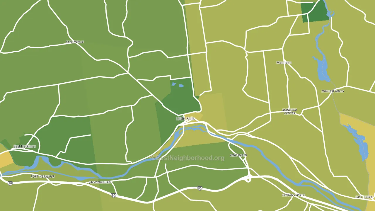 Little Falls, NY block-group voter-turnout map