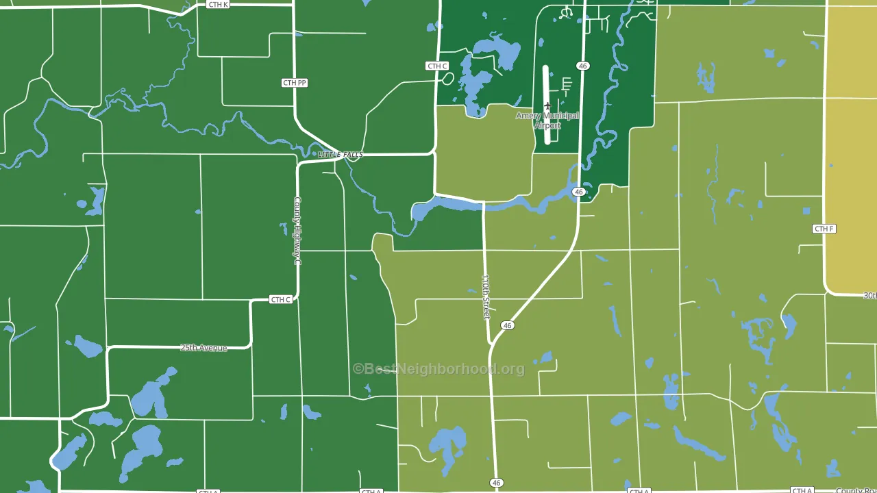 Little Falls, WI block-group voter-turnout map