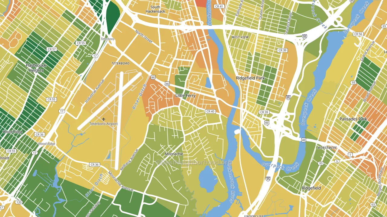 Little Ferry, NJ block-group voter-turnout map