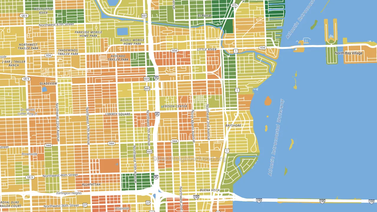 Little Haiti, Miami, FL block-group voter-turnout map