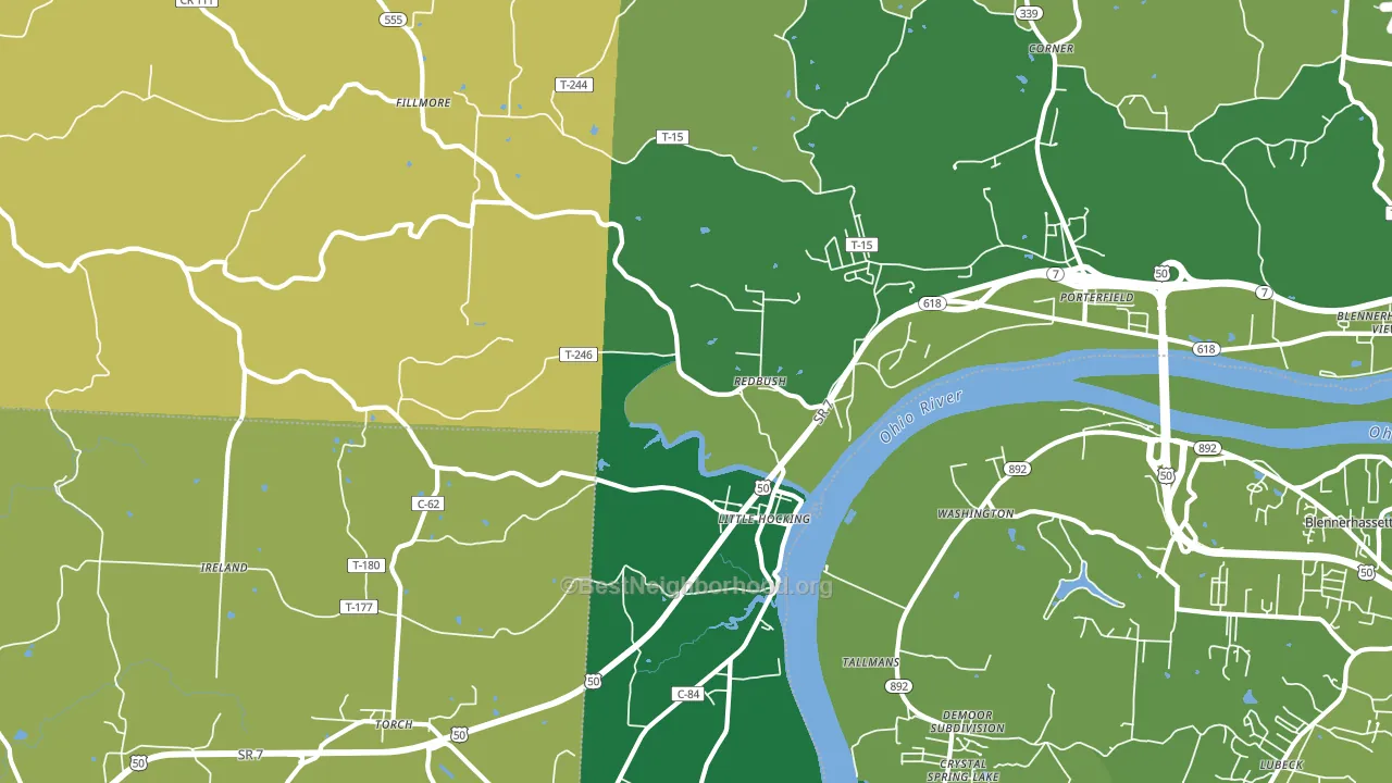 Little Hocking, OH block-group voter-turnout map