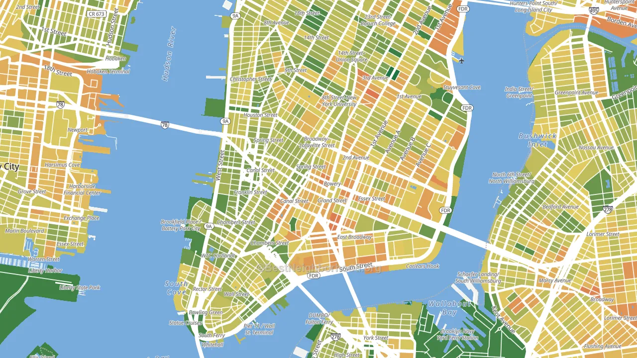 Little Italy, Manhattan, NY block-group voter-turnout map