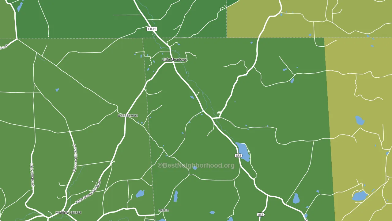 Little Meadows, PA block-group voter-turnout map