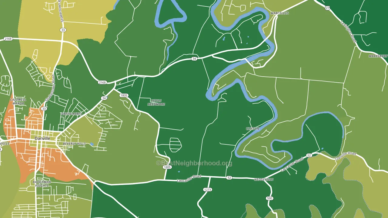 Little Needmore, KY block-group voter-turnout map