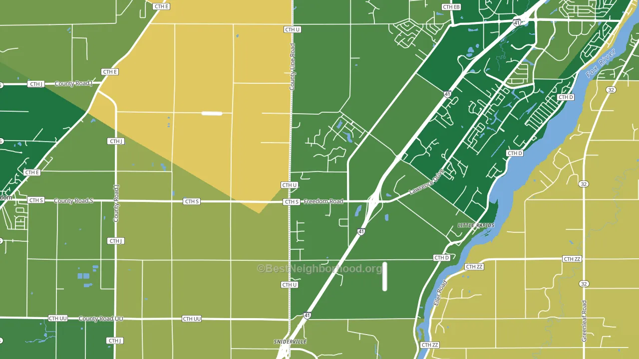 Little Rapids, WI block-group voter-turnout map