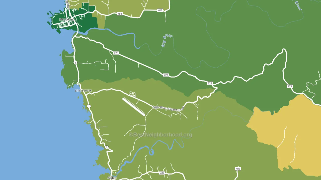 Little River, CA block-group voter-turnout map