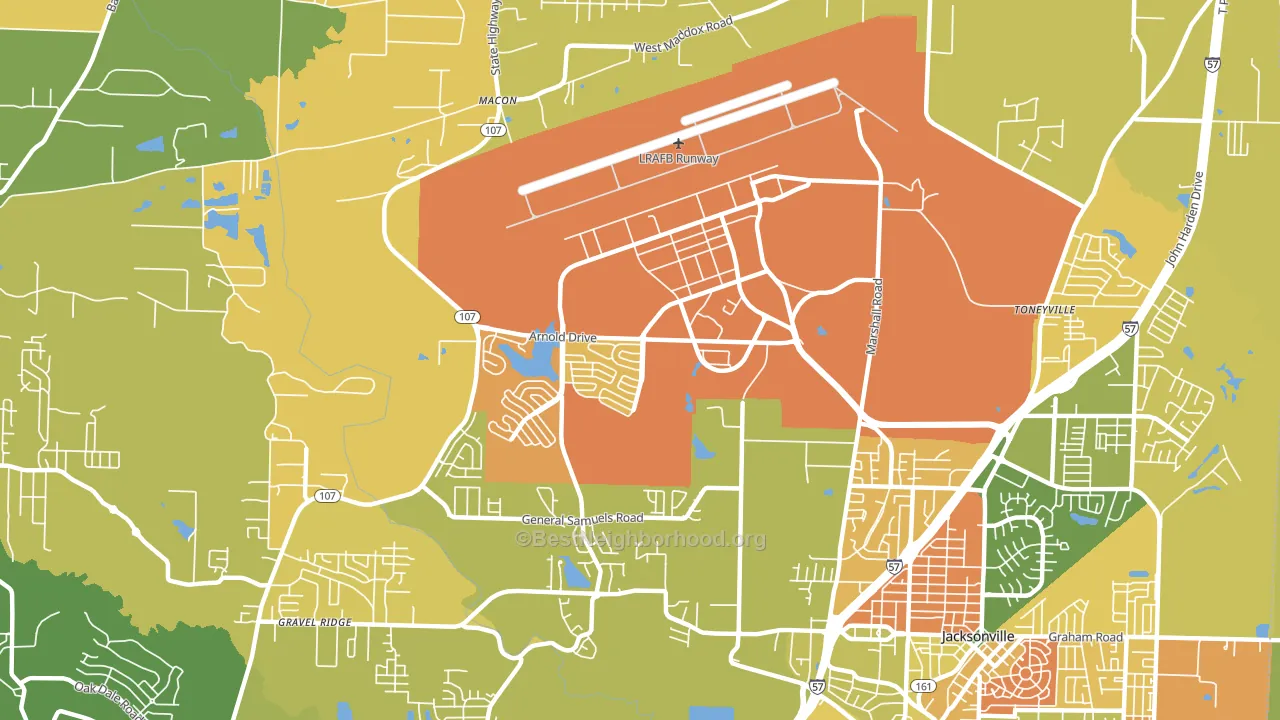 Little Rock Air Force Base, AR block-group voter-turnout map