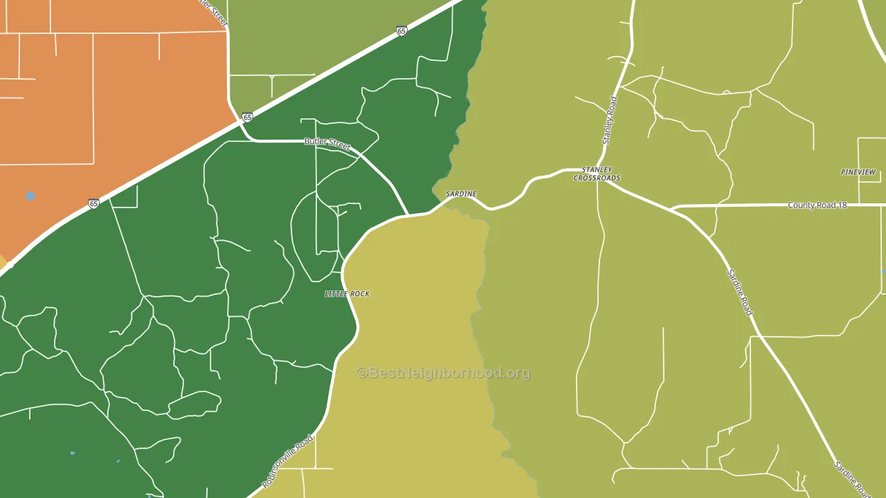 Little Rock, AL block-group voter-turnout map