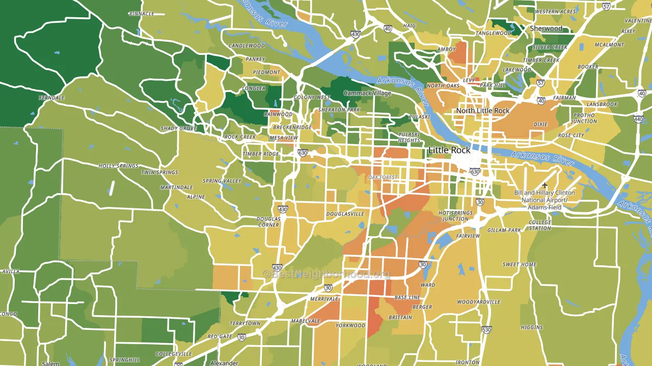 Little Rock, AR block-group voter-turnout map