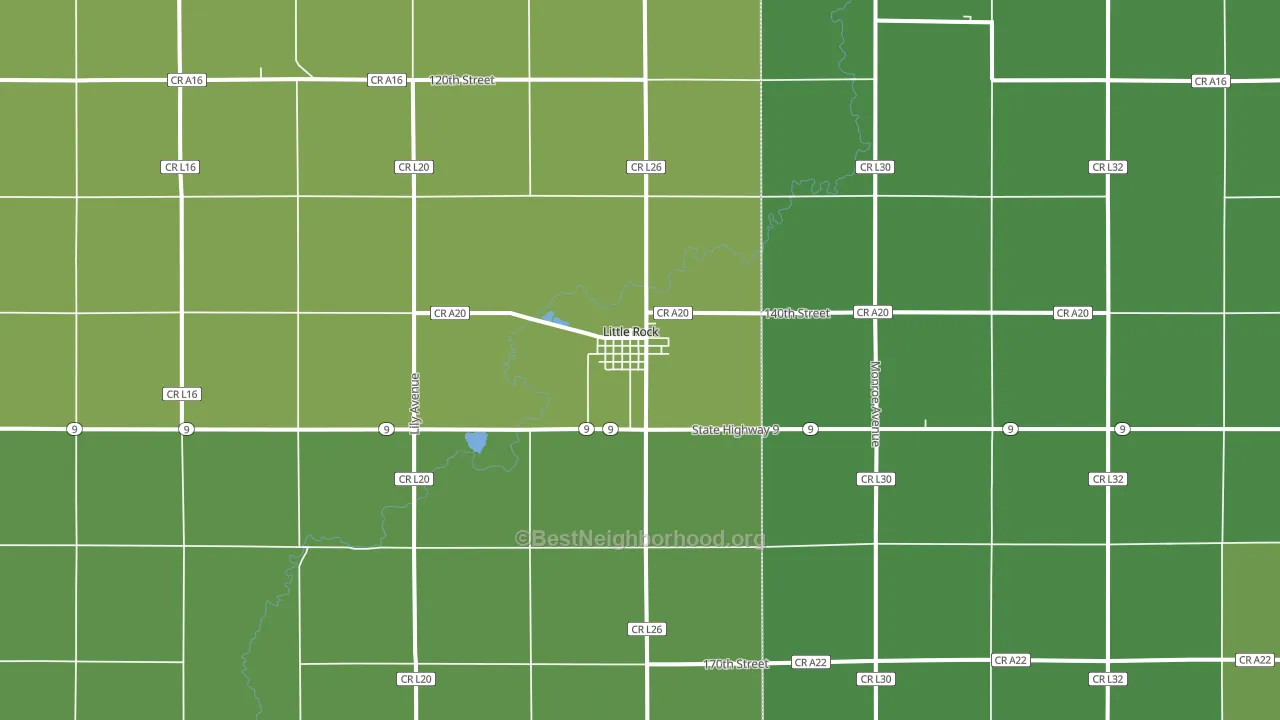 Little Rock, IA block-group voter-turnout map