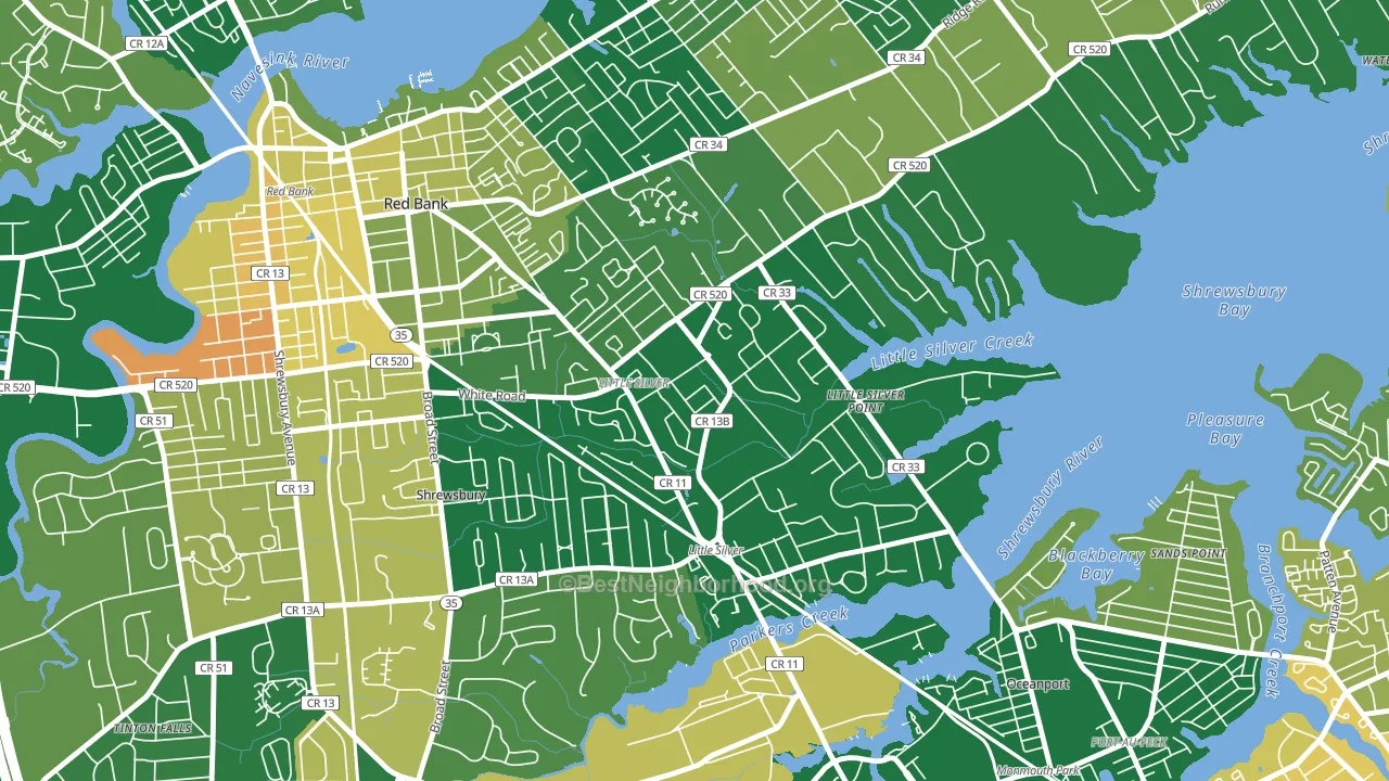Little Silver, NJ block-group voter-turnout map