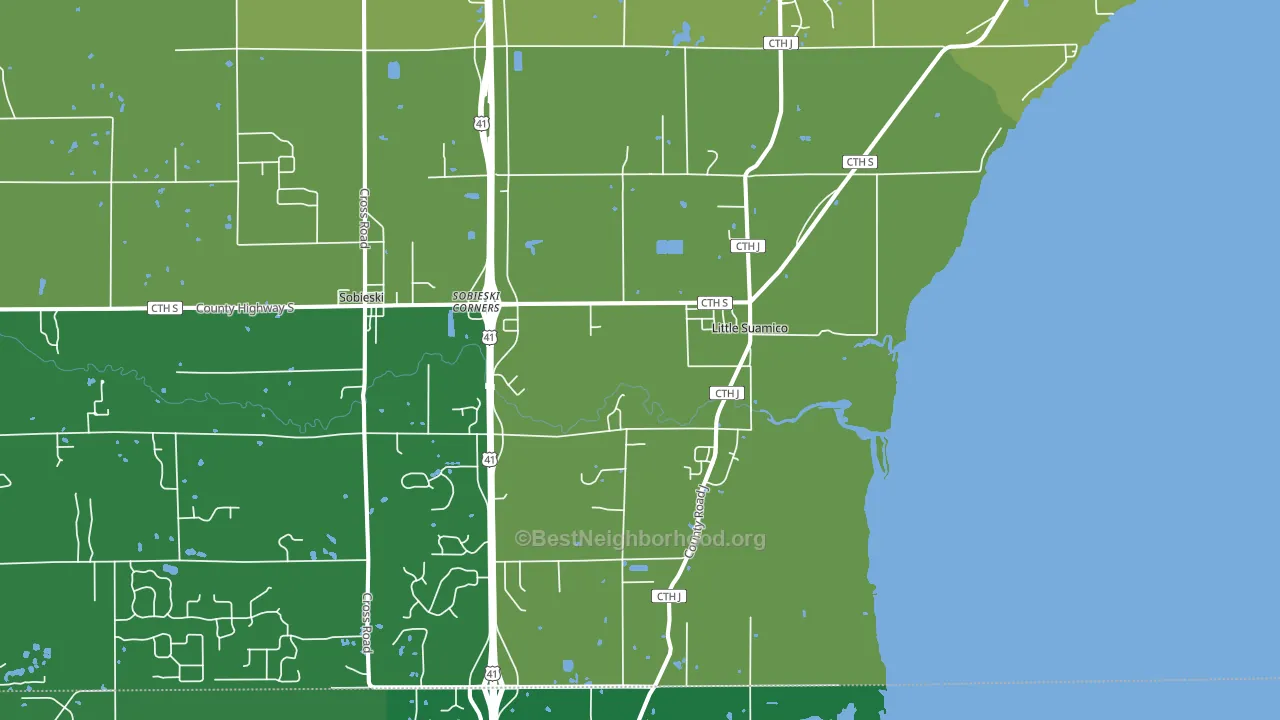 Little Suamico, WI block-group voter-turnout map