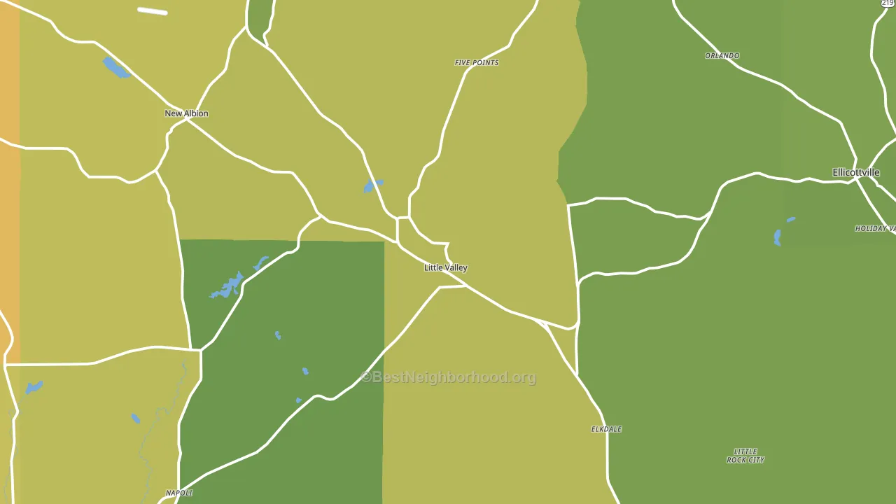 Little Valley, NY block-group voter-turnout map