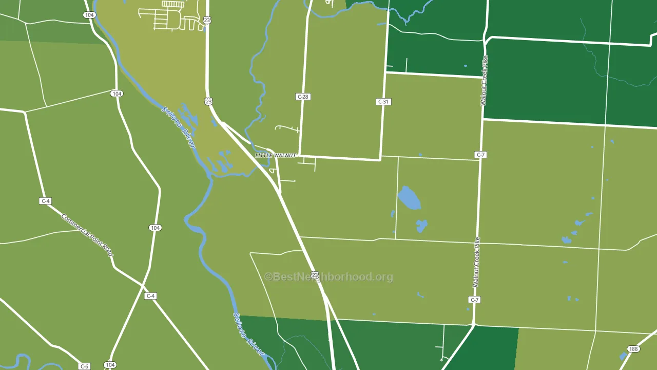 Little Walnut, OH block-group voter-turnout map