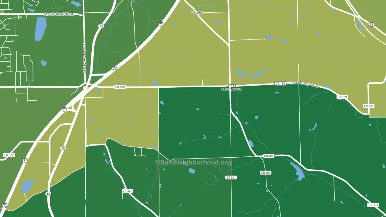 Little Washington, OH block-group voter-turnout map