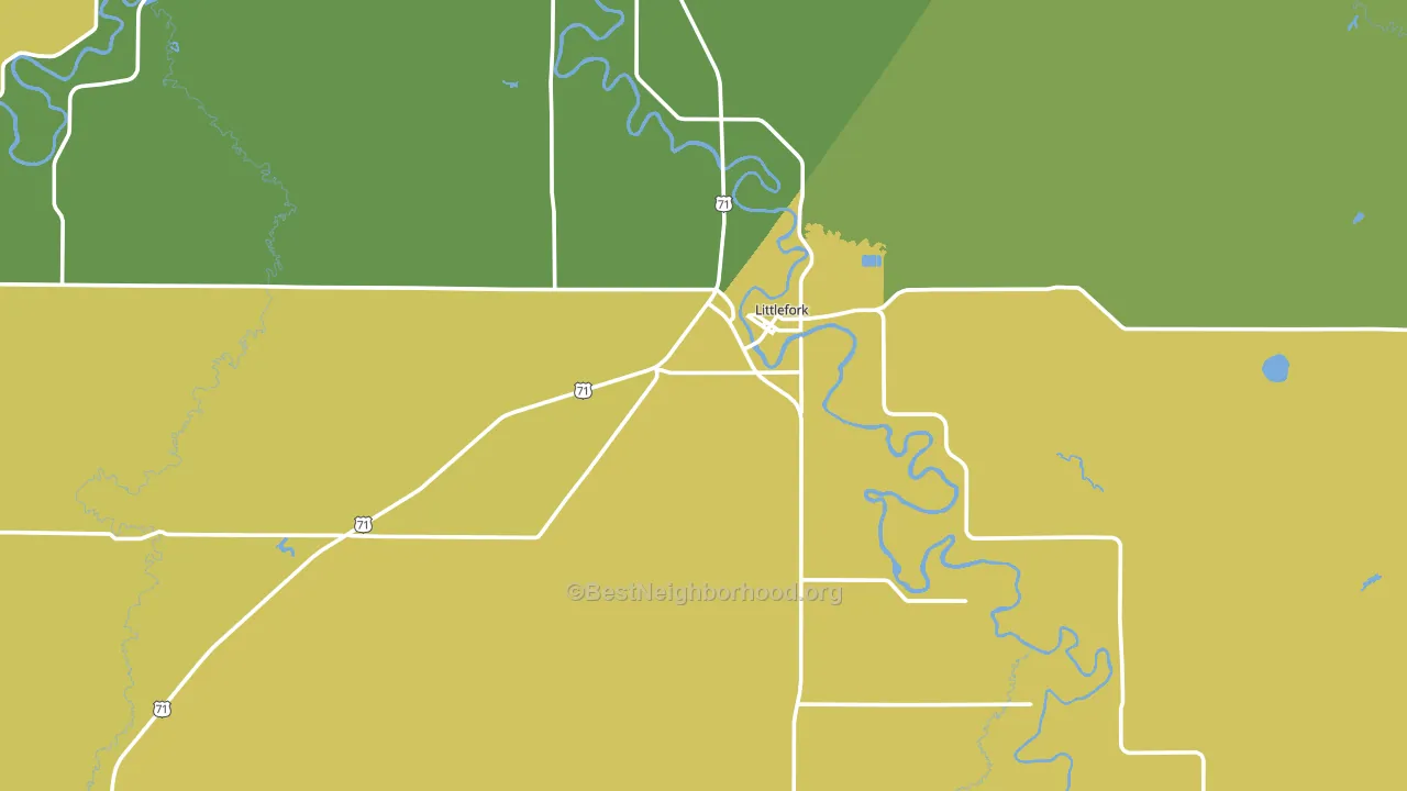 Littlefork, MN block-group voter-turnout map