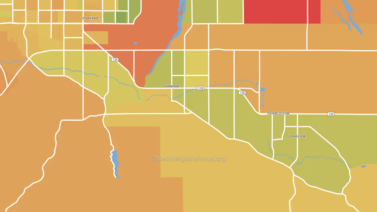 Littlerock, CA block-group voter-turnout map