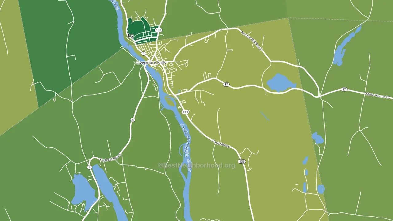 Livermore Falls, ME block-group voter-turnout map