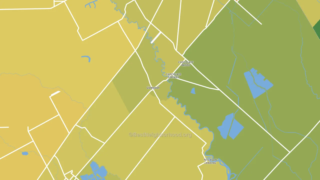 Liverpool, TX block-group voter-turnout map