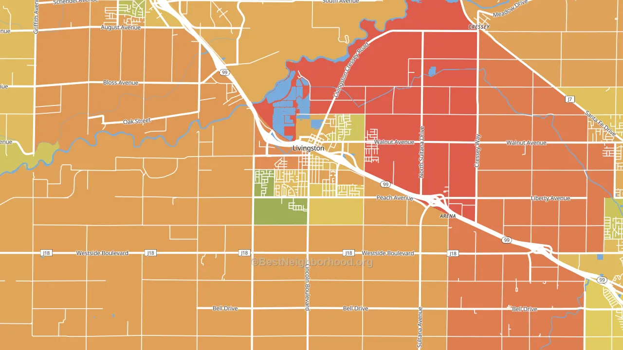 Livingston, CA block-group voter-turnout map