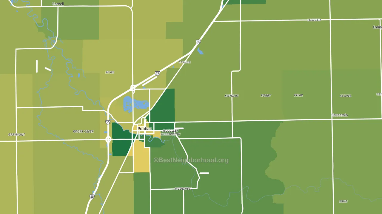 Livingston County, IL block-group voter-turnout map