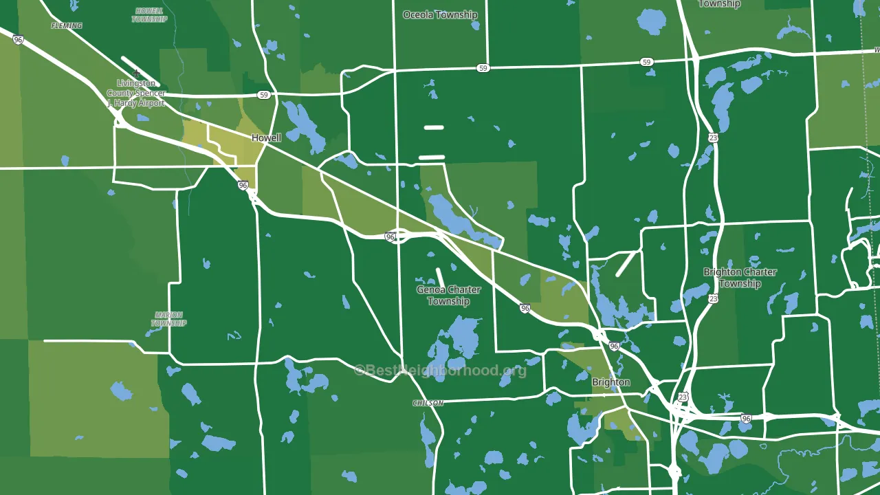 Livingston County, MI block-group voter-turnout map