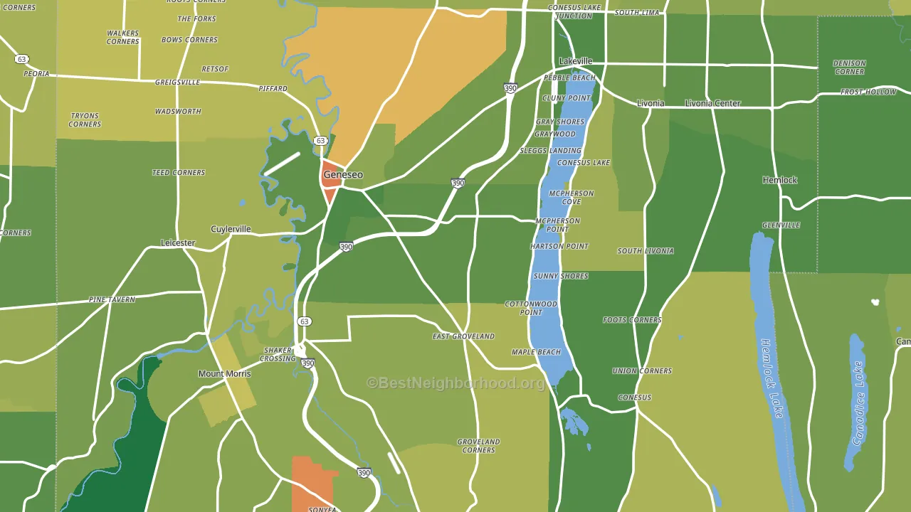 Livingston County, NY block-group voter-turnout map
