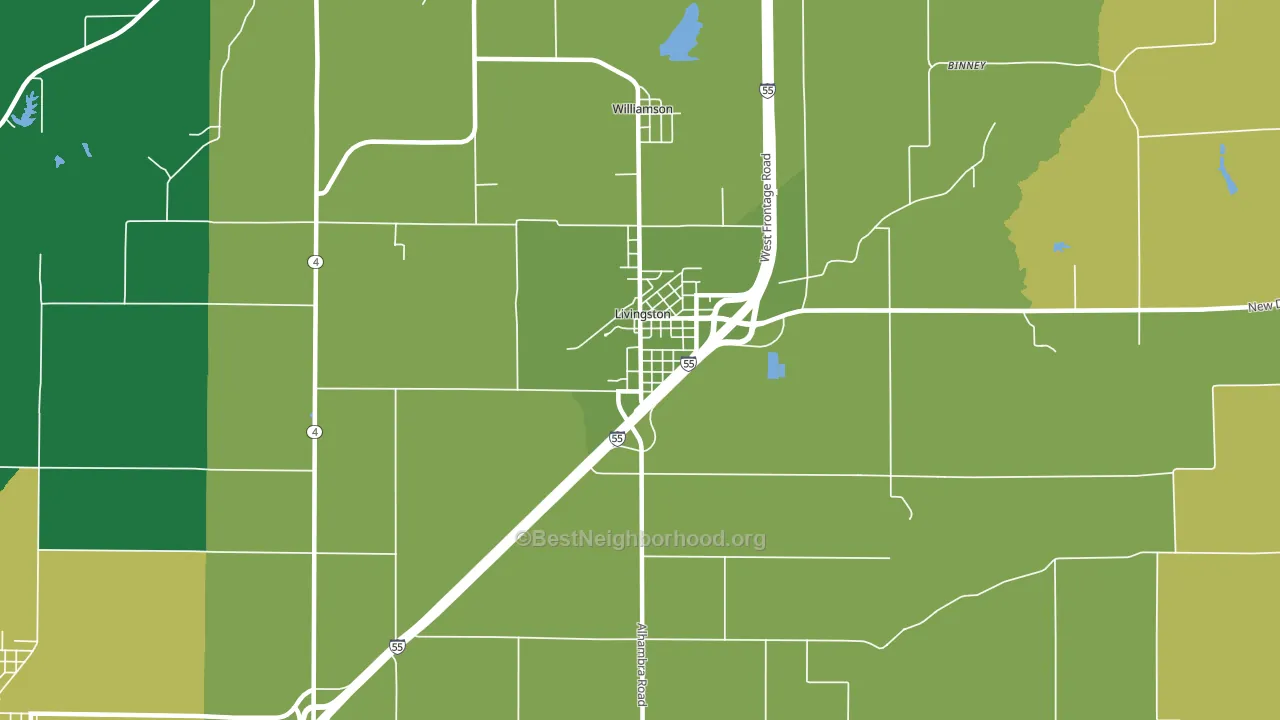 Livingston, IL block-group voter-turnout map