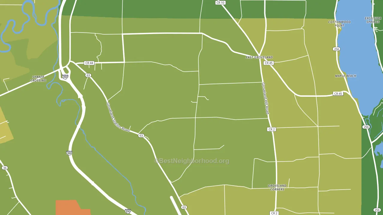 Livonia Center, NY block-group voter-turnout map