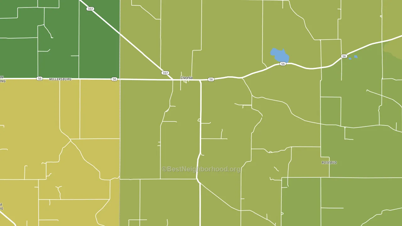 Livonia, IN block-group voter-turnout map