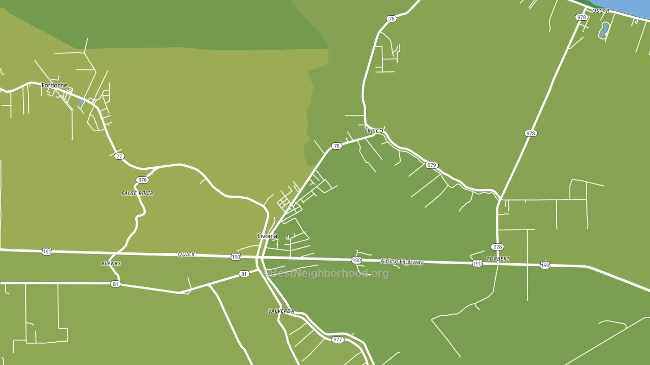 Livonia, LA block-group voter-turnout map
