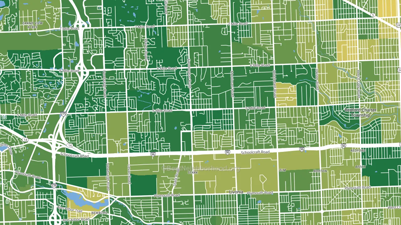 Livonia, MI block-group voter-turnout map