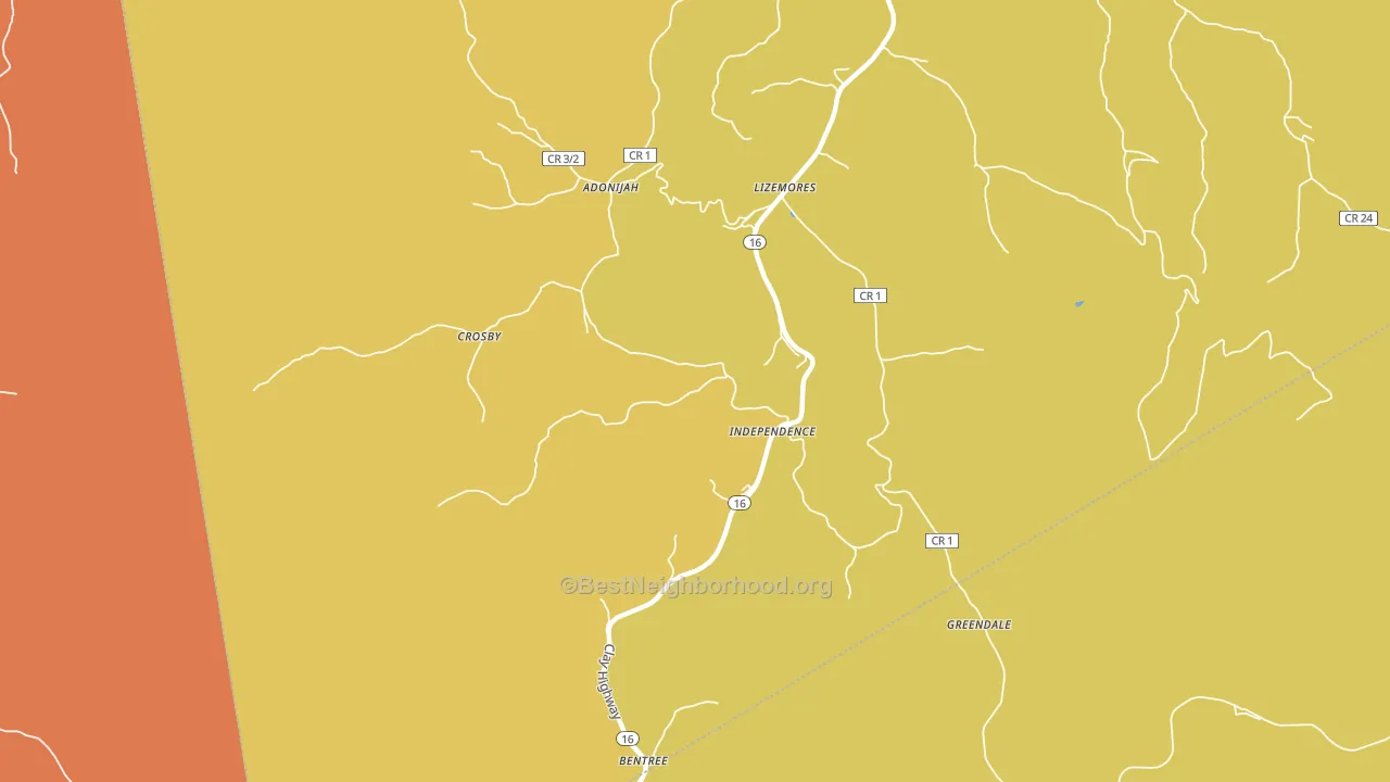 Lizemores, WV block-group voter-turnout map