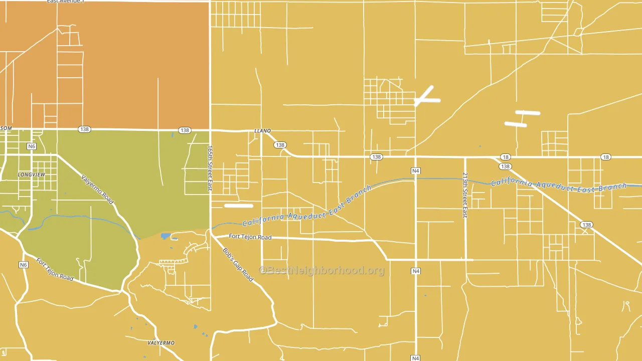 Llano, CA block-group voter-turnout map