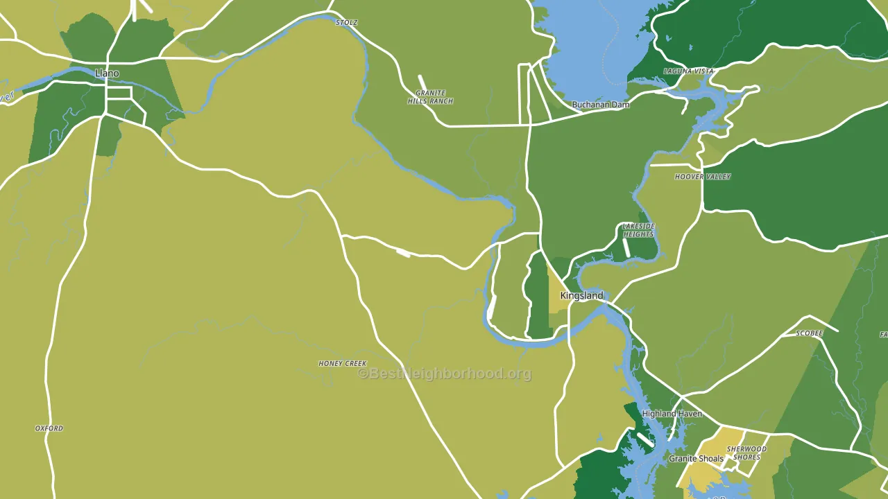 Llano County, TX block-group voter-turnout map