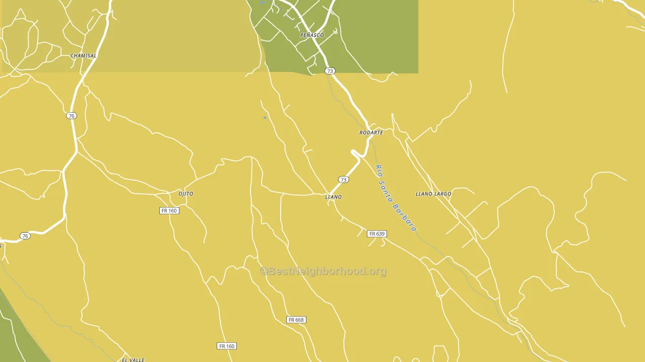 Llano, NM block-group voter-turnout map