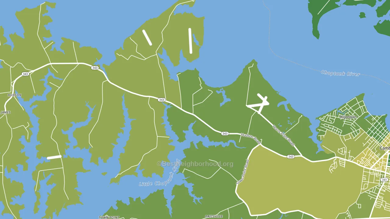 Lloyds, MD block-group voter-turnout map
