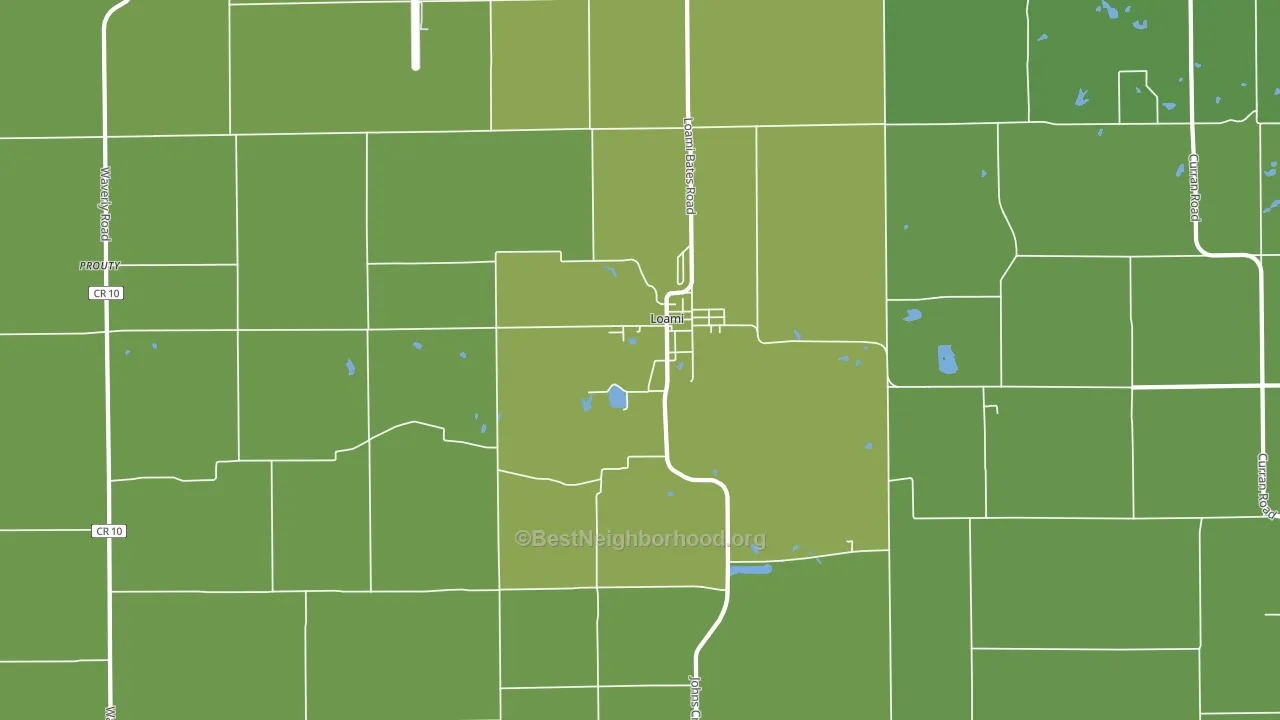 Loami, IL block-group voter-turnout map