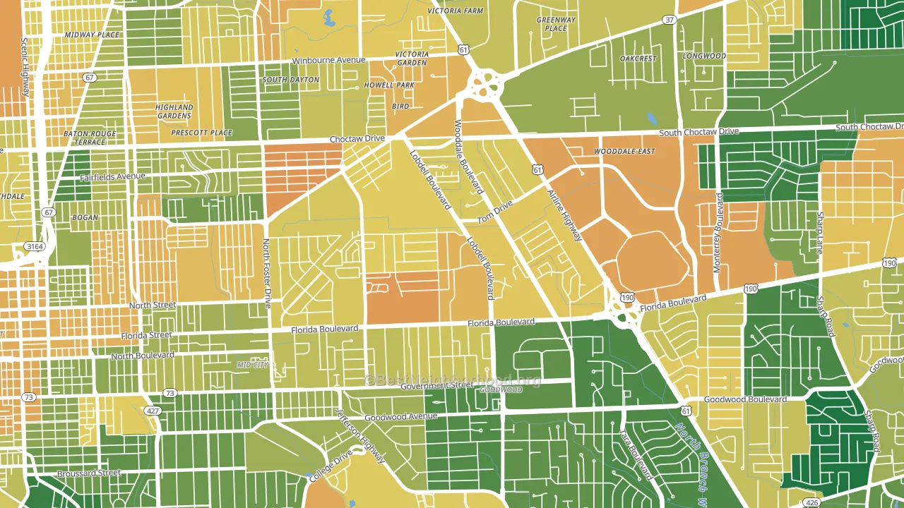 Lobdell-Woodale, Baton Rouge, LA block-group voter-turnout map
