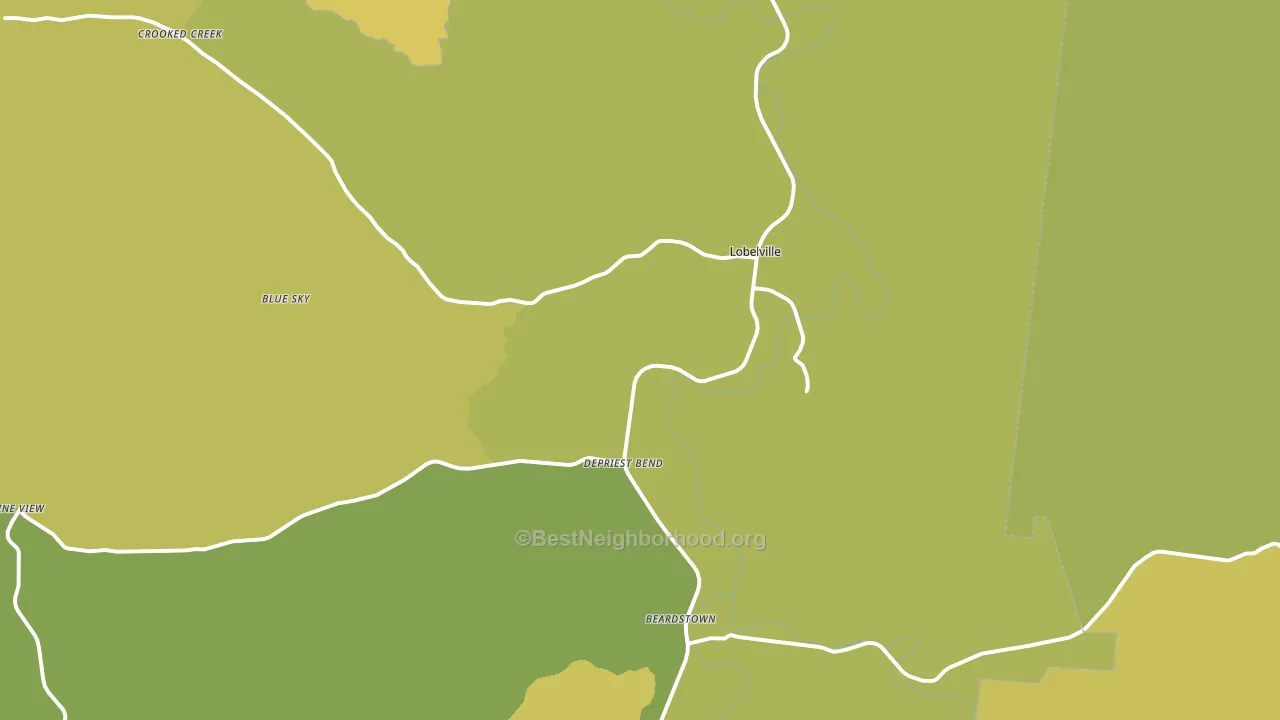 Lobelville, TN block-group voter-turnout map