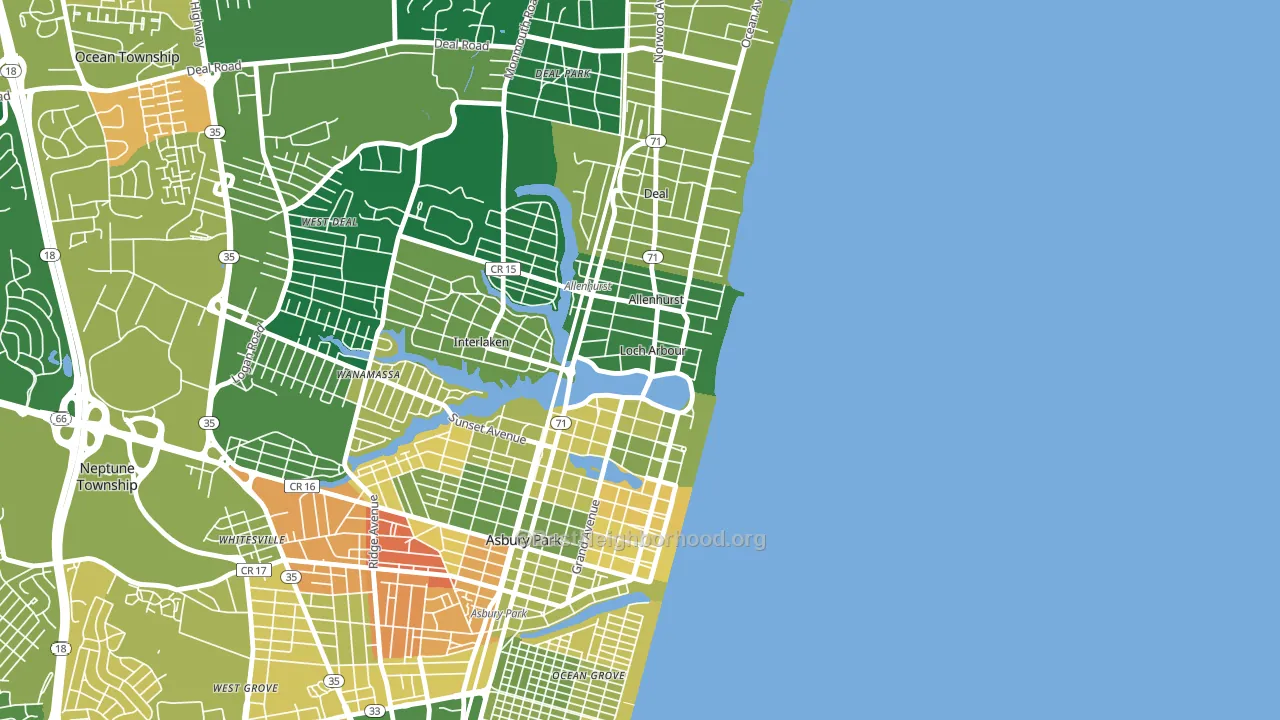 Loch Arbour, NJ block-group voter-turnout map