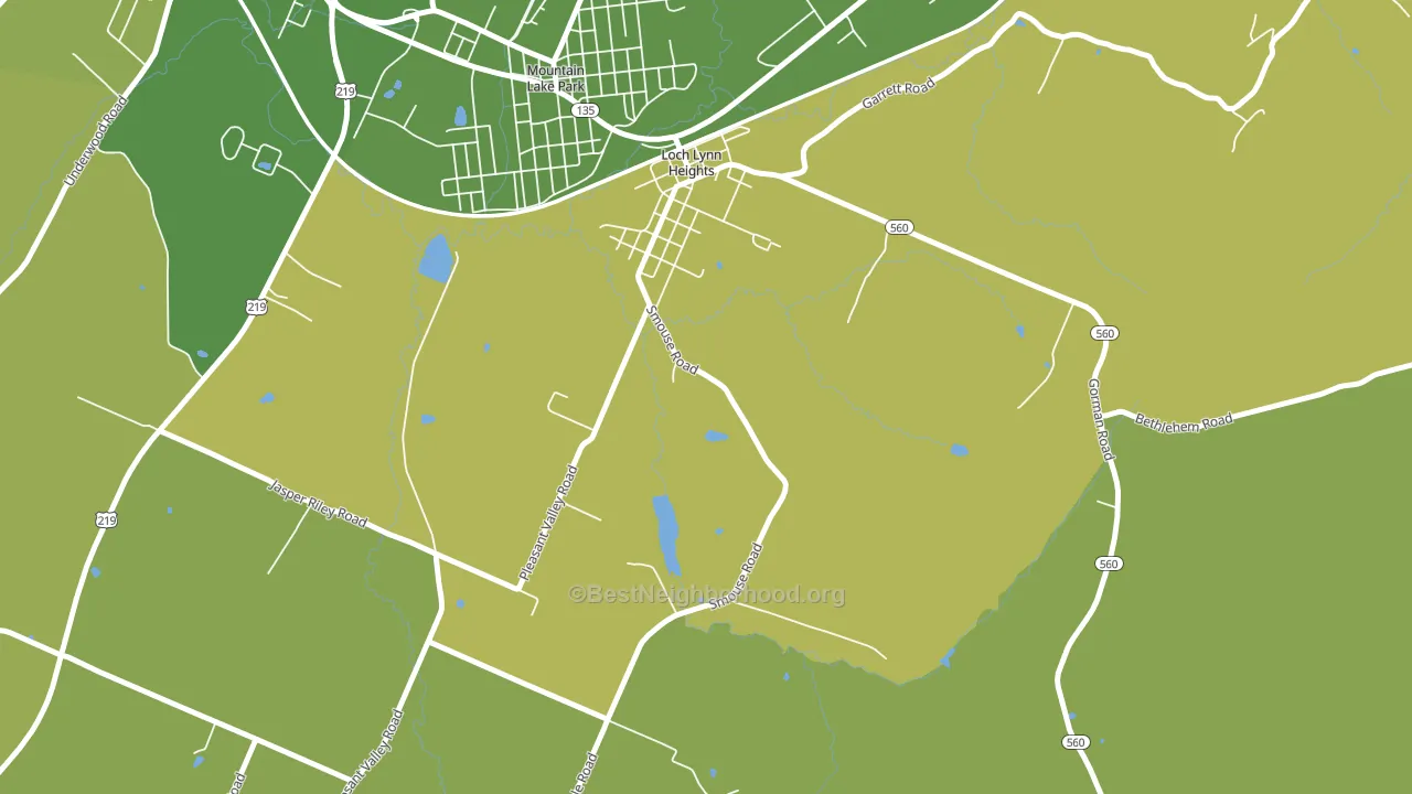 Loch Lynn Heights, MD block-group voter-turnout map