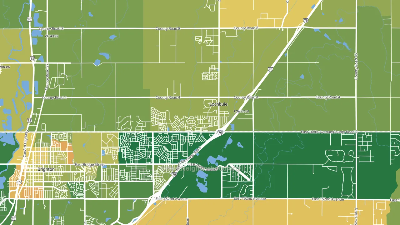 Lochbuie, CO block-group voter-turnout map