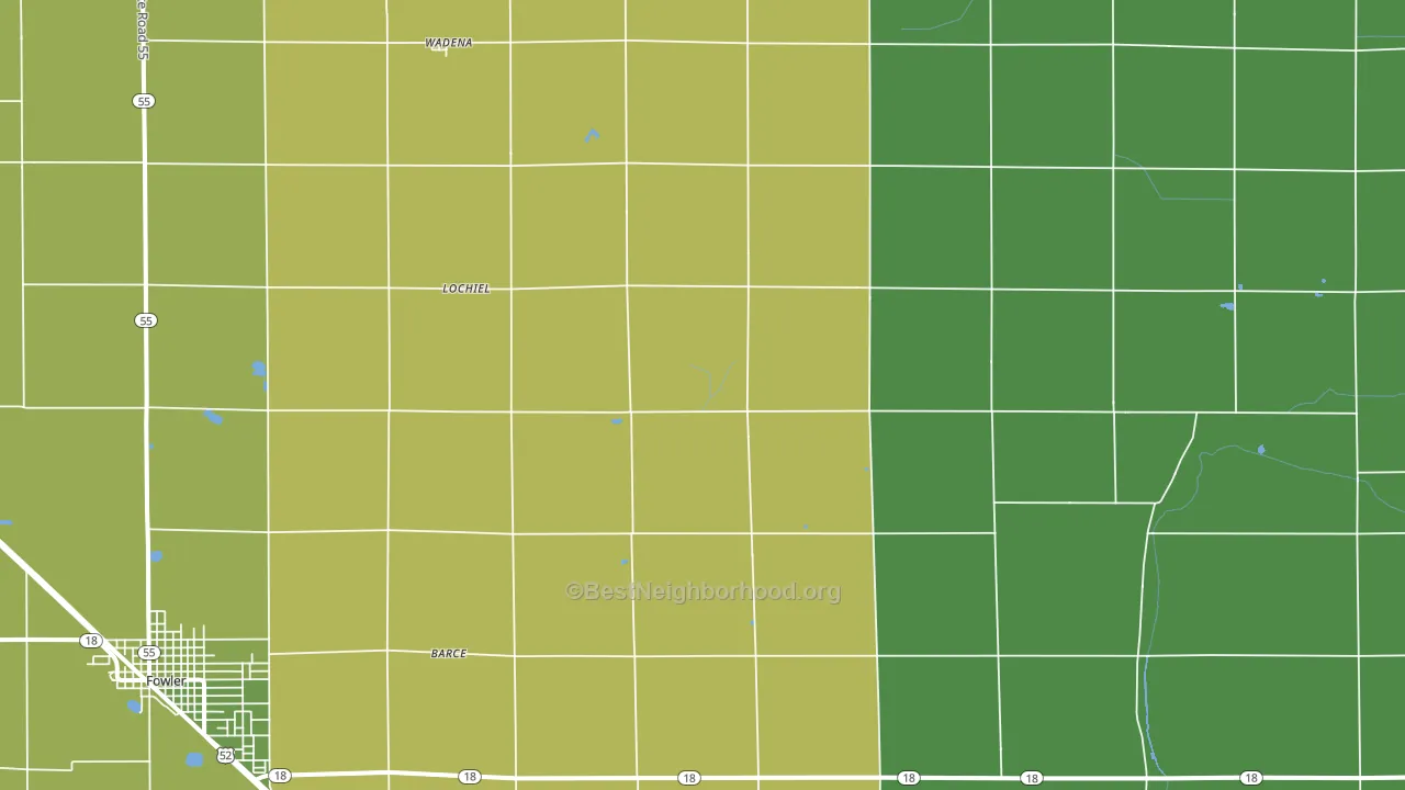 Lochiel, IN block-group voter-turnout map