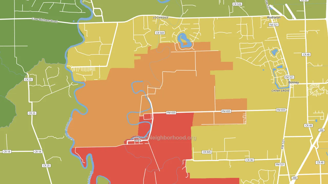 Lochridge, TX block-group voter-turnout map