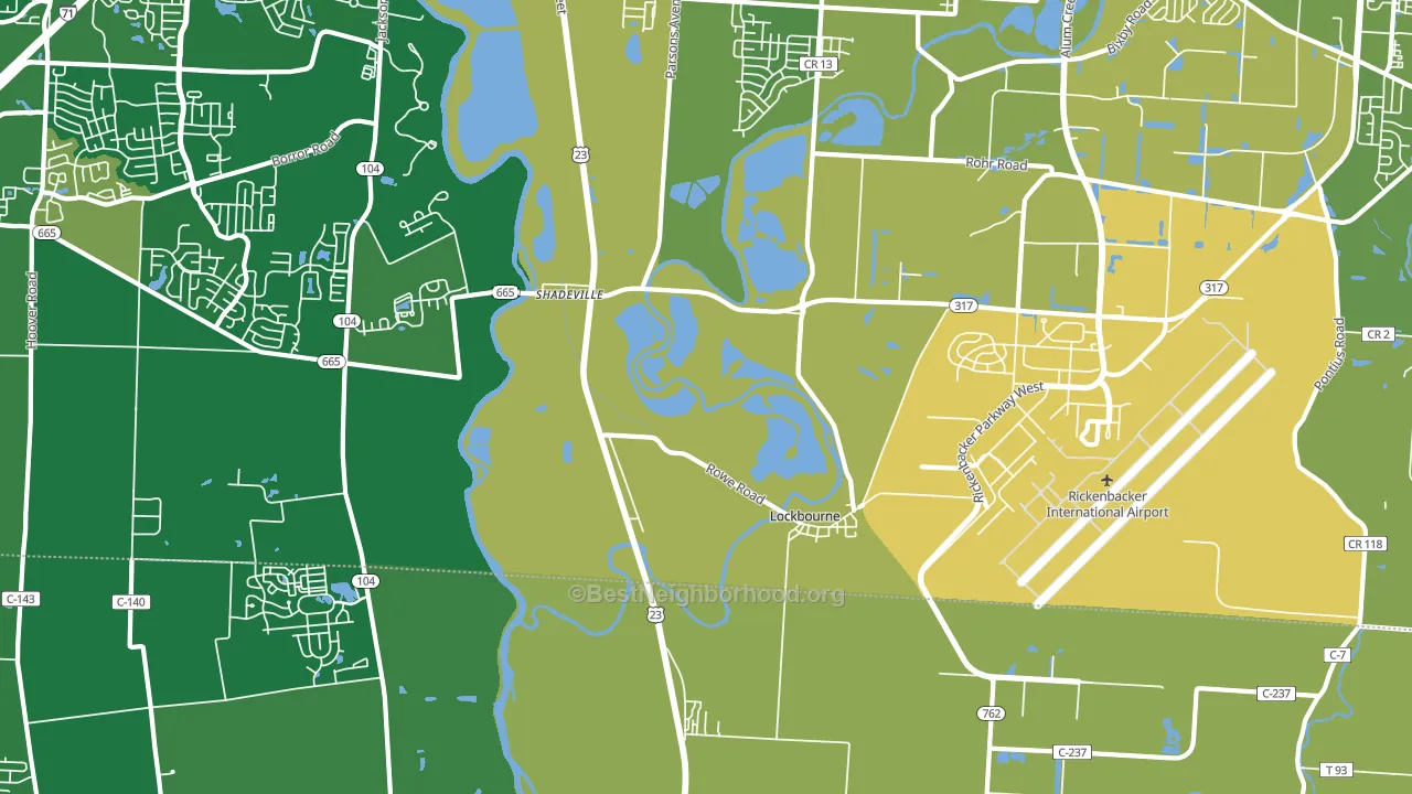 Lockbourne, OH block-group voter-turnout map
